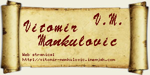 Vitomir Mankulović vizit kartica